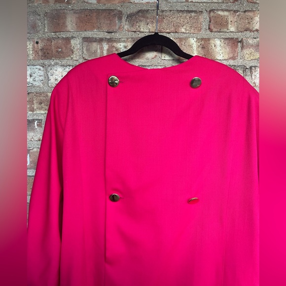 Vintage Richard Warren Electric Pink 80's Wool Midi Dress🖤 - Picture 8 of 15